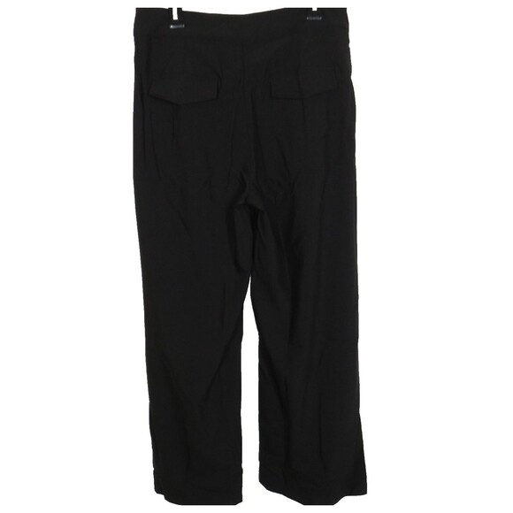 Halara Black Lightweight Asymmetric High Waist Pleated Wide Leg Pants Size Large - Picture 6 of 7